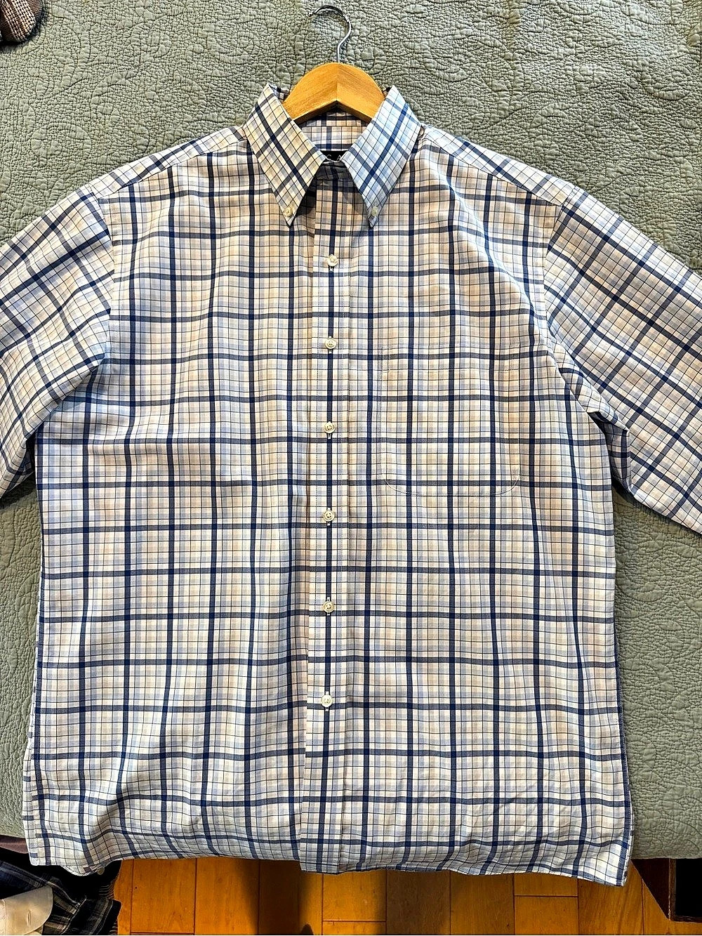 Jos. A. Bank Traveler's Collection Plaid Button-Down Shirt Plaid Cotton Shirt